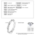 Eleganter gedrehter Moissanit-Eternity-Ring aus 14 Karat vergoldetem Kupfer Damen - US 4 / Geflochtener Moissanit Eternity Ring (K-Weiß)