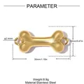 Gold stainless steel dog bone charm pendant 30mm for jewelry making - Gold Bone (YK638-2)