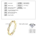 14k vergoldeter Eternity-Ring mit gedrehtem Design und hochwertigen Moissanit-Steinen - US 4 / Gedrehter Moissanit Eternity Ring (K Gelb)