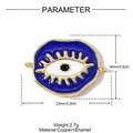 Close-up of blue enamel evil eye charm showing 23mm width and 16mm height specifications. - Evil Eye Style (VK211) / 1 Piece/Pack (23x16mm)
