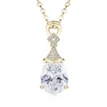 Collana con ciondolo a goccia in moissanite taglio pera con elegante finitura dorata - Collana Lacrime di Sirena / Oro
