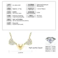Elegant Moissanite heart smile pendant necklace in 14k gold plated copper finish - Eternal Heart Style (CU-NM-010Y) / 20 Pieces 1.5mm Moissanite/Pack / K Gold