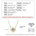 Minimalist 14K gold plated necklace featuring a 0.5ct moissanite pendant on copper base. - Bubble Necklace Style / Gold
