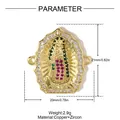 Close-up of Virgin Mary copper zircon pendant with 21mm height and weight specs - Virgin Mary Style (VK212) / 1 Piece (21x20mm)