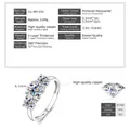 Λεπτομέρεια δαχτυλίδι moissanite με πέτρες 2,0ct χρώματος D και καθαρότητας VVS1 - Μέγεθος 5 / Μοντέρνο / Ασημί
