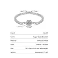 Eleganter mit 14K Gold gefüllter Moissanit-Tennisarmband mit verstellbarer Zugkette - Zuckerwürfel Tennisarmband (verstellbar) / 16.5-24cm verstellbar / Silber