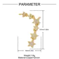 Detailed parameter view of the gold-plated copper zircon five-point star pendant jewelry - Star Arc Tassel Style (VK131)