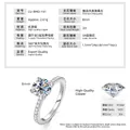 Detaillierte Spezifikationstabelle für 2ct Moissanit-Ring mit 4-Krallen - US Größe 4.5 / 2 ct / Weißgold-Ton