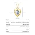 14K gold plated heart pendant necklace featuring hammered texture and 2ct moissanite - Heart Style (CU-NM-056) / Gold