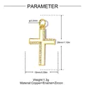 Parametri dettagliati di dimensioni e materiale per il ciondolo a croce in rame e zirconi - White Enamel Cross (VK244-1)