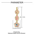 Detailed product parameter diagram for 18k gold plated flower eye copper zircon pendant - Evil Eye Flower Three Layer Tassel Style (VK135)
