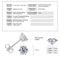 Κλασικά σκουλαρίκια moissanite από χαλκό με λεπτομέρεια πέτρας 5 mm για καθημερινή χρήση - Σκουλαρίκια με Έξι Δόντια / 0.5 ct / Ασημί