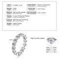 Detaillierter Moissanit-Blasen-Eternity-Ring mit 1,6 ct D-Farbe VVS1-Steinen in Silber - US Größe 4.5 / Moissanit Bubble Ring Stil / Silber