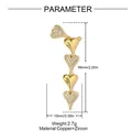 Gold-plated copper heart pendant with sparkling zircon accents for jewelry DIY - Heart Tassel Style (VK132)