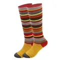 Retro Harajuku style colorful striped knee-high cotton socks for women for festive wear - One Size / Yellow