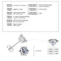 Κλασικά σκουλαρίκια Moissanite με 4 δόντια 2.0ct VVS1 D χρώμα σε επιχαλκωμένη βάση - Σκουλαρίκια με Έξι Δόντια / 1 ct / Ασημί