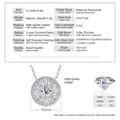 Especificaciones detalladas de un collar con colgante de Moissanita redonda de 0,5ct D VVS1 - Colgante Redondo / Plata