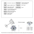 Κλασικά σκουλαρίκια moissanite 9mm με τέσσερα δόντια σε υψηλής ποιότητας ασημί φινίρισμα - Σκουλαρίκια με Έξι Δόντια / 3 ct / Ασημί