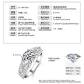 Detailed specification table showing materials for this 1 carat moissanite ring - Size 5 / 1 Carat Luxurious Moissanite Ring (CU-RM-030) / Silver
