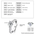Κομψό δαχτυλίδι Moissanite 1ct D Color VVS1 με δέσιμο 4 προεξοχών και πλαϊνές πέτρες - Μέγεθος 5 / Δαχτυλίδι μοϊσανίτη ενός καρατιού / Ασημί