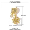 Detailed product dimensions of a gold plated copper daisy pendant with zircon stones - Daisy Flower Style (VK123)