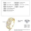 Anillo de cobre chapado en oro con circonitas 5A - Talla 5 / Anillo de Personalidad Geométrica / Dorado