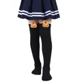 Black over-the-knee Halloween socks with cute plush pumpkin dolls for kids and girls - Kids (7-12 Years) / Solid Black
