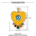 Colgante de corazón con ojo turco, circonitas de colores y baño de oro - Estilo Corazón Mal de Ojo (VK064) / VK064