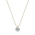 Klassische Halskette mit rundem Moissanit-Anhänger, 6-Krallen-Fassung, 14 Karat vergoldet - Klassische Sechs-Zacken / 0,5 ct Moissanit / Gold