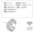 Anillo de cadena plateado con pavé de circonitas 5A en cobre de alta calidad puro - Talla 5 / Anillo de Personalidad de Moda / Plateado