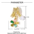 Detailed view of colorful zircon flower pendant with size and weight parameters. - Five-Color Floral Style (VK125)