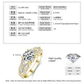 Infographic of a 1 Carat Moissanite ring detailing gold plating and stone specifications. - Size 5 / 1 Carat Luxurious Moissanite Ring (CU-RM-030) / Gold
