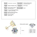 Κομψά μινιμαλιστικά σκουλαρίκια moissanite με 4 δόντια και πολυτελή επίχρυση επένδυση 14Κ - Σκουλαρίκια με Έξι Δόντια / 3 ct / Χρυσό