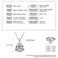 Hochwertige Halskette aus S925 Sterlingsilber mit einem D-farbigen Moissanit-Anhänger - 2 ct / 2ct Dreieck Halskette (Weißgold Vergoldet)