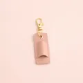 Elegante funda de cuero PU rosa para bolígrafo con cierre de metal dorado duradero - Rosa