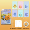 Kit de manualidades de arreglo floral para niños con 6 tarjetas, herramienta y cinta - 6-in-1 Kit / Vase Series