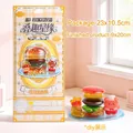 3D DIY Hamburger Aufkleber-Set mit süßem Bärenkoch-Motiv - Buntes Gourmet-Haus