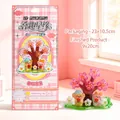 Kreatives 3D-DIY-Aufkleber-Bastelset mit Cartoon-Kirschblütenbaum und süßen Bären - Frühlingsromantik