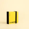 Portable square sketchbook in bright yellow with PU leather cover and black elastic strap - 8x8cm / Yellow