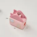 Niedlicher rosa Zahnbürstenhalter in Hausform, kompakte Maße 4x3,9x2,5 cm für Bad - Rosa