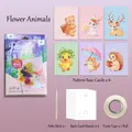 Kit completo de arte floral para niños con variadas tarjetas de animales y piezas - 6-in-1 Kit / Floral Animal
