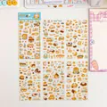 Cute hamster bakery themed journal sticker set with 6 transparent PVC sheets for DIY - Bread Bear / 6 Sheets/Pack