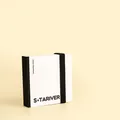 Portable square marker sketchbook with white PU leather cover and black elastic band - 8x8cm / White