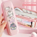 Pink cartoon rabbit pencil case with 22x6.5x4cm dimensions and high storage capacity - Pink Cloud Rabbit