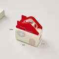 Süßer hausförmiger Zahnbürstenhalter in Rot und Weiß, Maße 4x3,9x2,5 cm - Rot