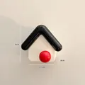 Cute minimalist house shaped decorative wall hook in red, white and black for dorms - Black