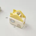 Kompakter Zahnbürstenhalter in Hausform, Creme und Gelb, mit Maßen von 3,9x4x2,5 cm - Gelb