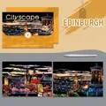 DIY Edinburgh cityscape scratch art kit with 2 patterns and plastic scratch pen - Edinburgh / 2 Sheets