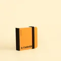 Compact portable orange PU leather square sketchbook featuring a black elastic band closure - 8x8cm / Orange