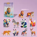 Yuelu kids DIY paper mosaic sticker book set featuring 10 colorful geometric animal patterns - Forest King